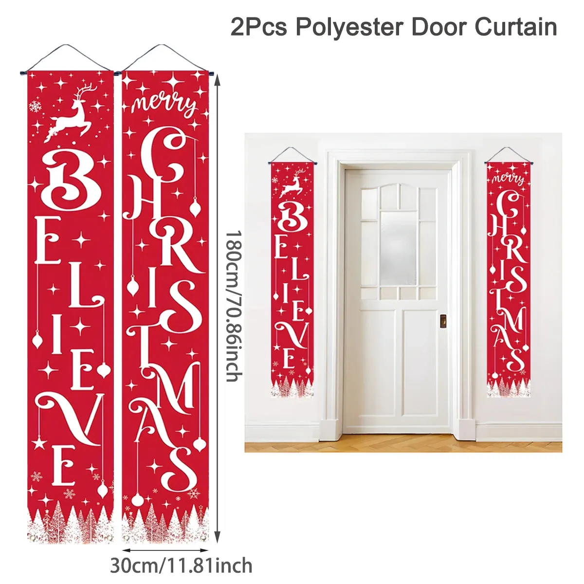 Christmas and New Year Door Banner Decoration