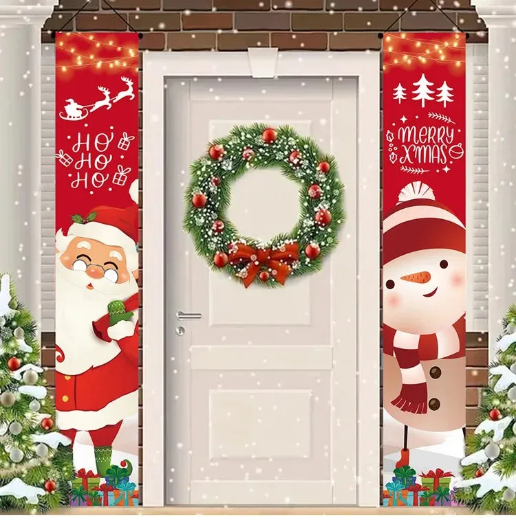 Christmas and New Year Door Banner Decoration