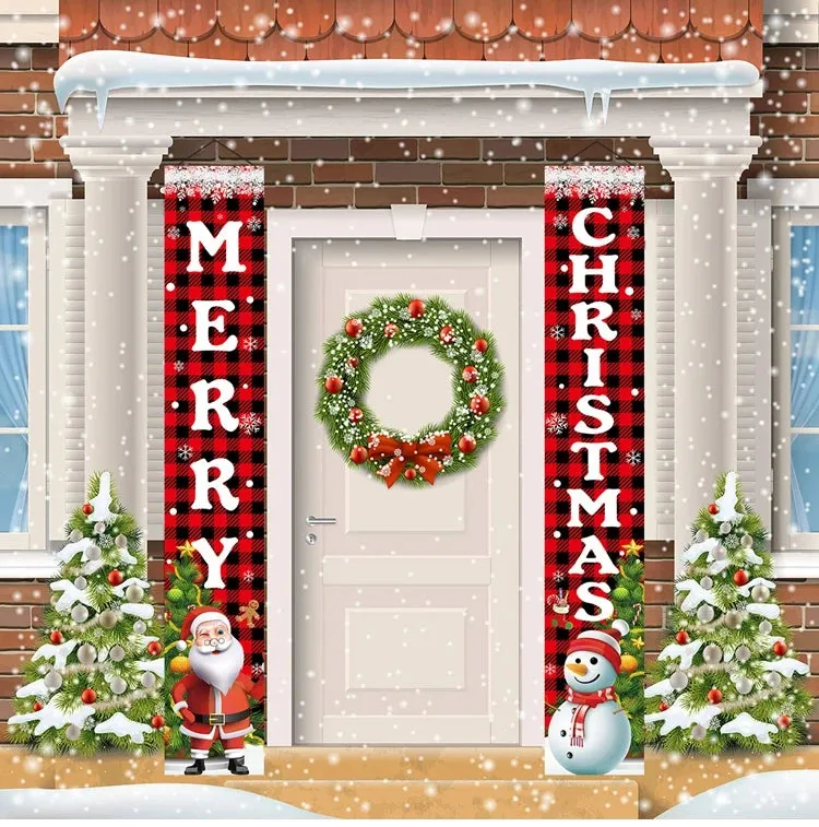 Christmas and New Year Door Banner Decoration