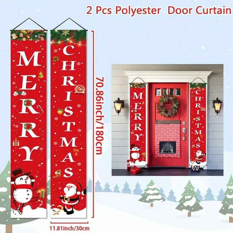 Christmas and New Year Door Banner Decoration