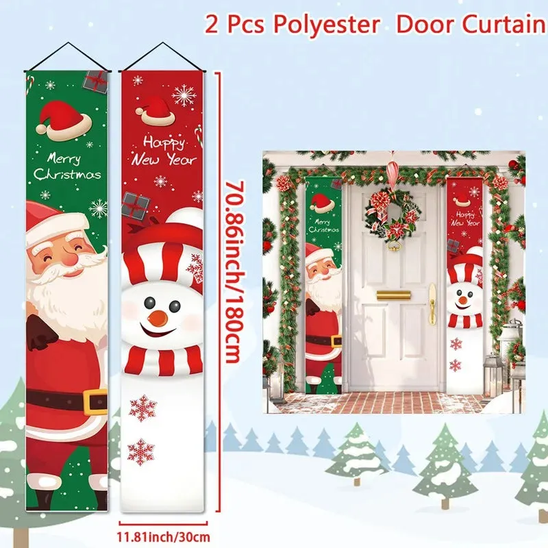 Christmas and New Year Door Banner Decoration