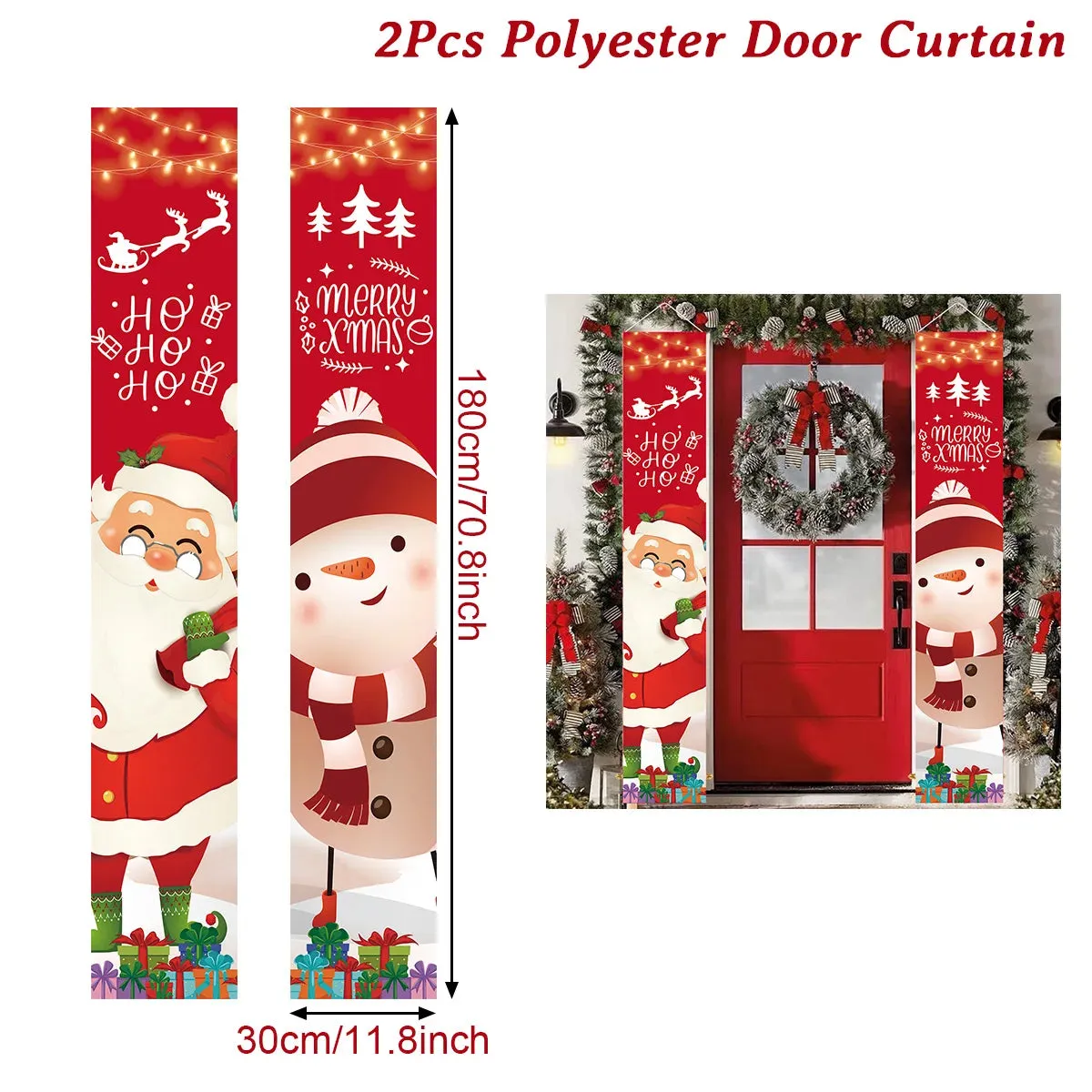 Christmas and New Year Door Banner Decoration
