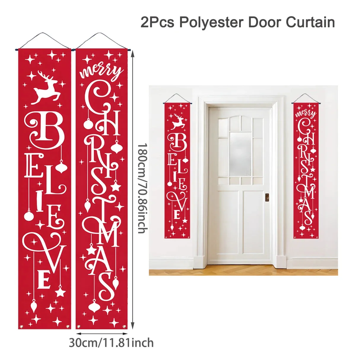 Christmas and New Year Door Banner Decoration