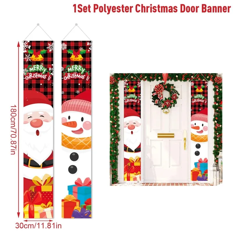 Christmas and New Year Door Banner Decoration