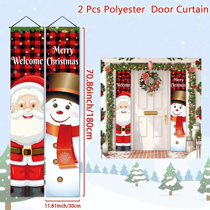 Christmas and New Year Door Banner Decoration