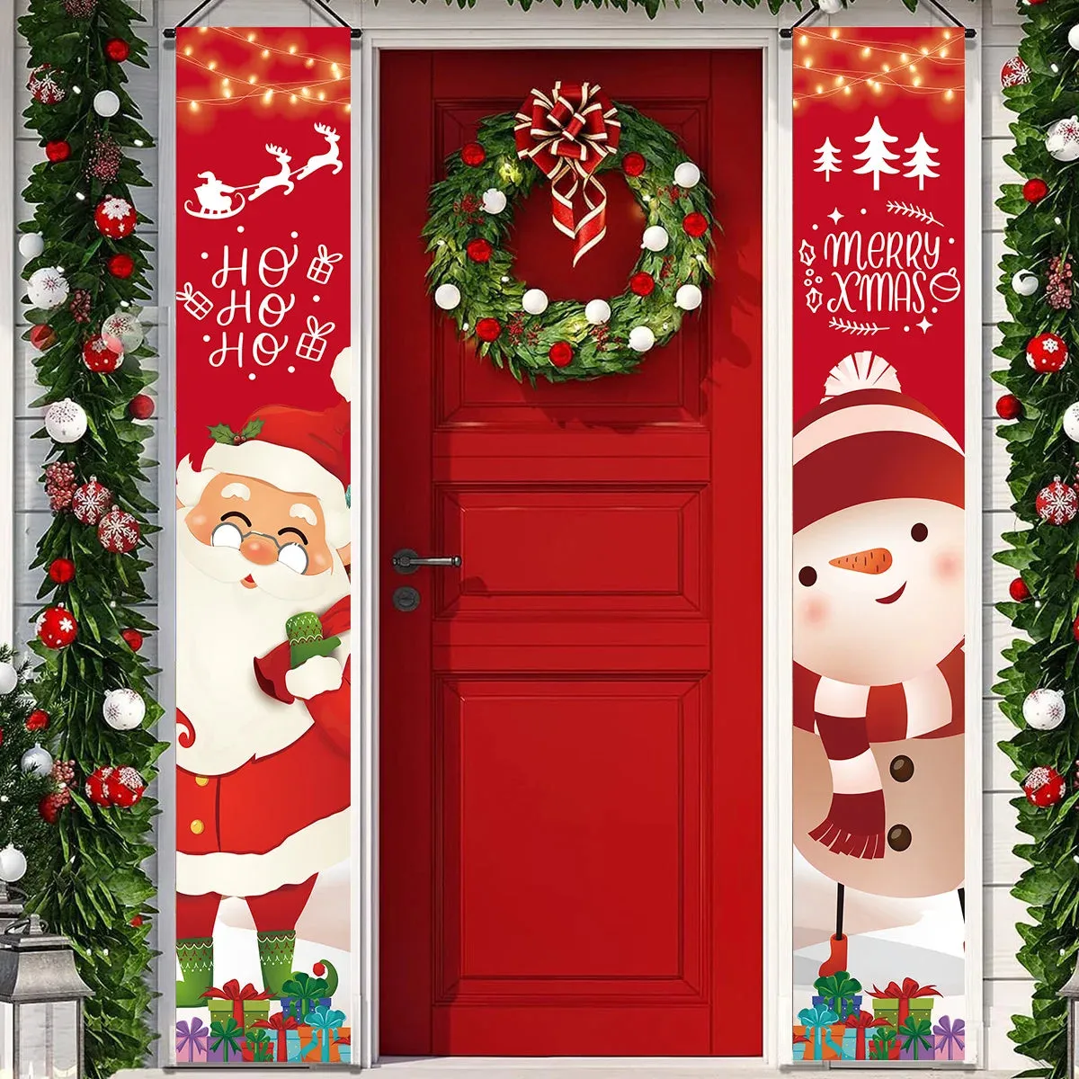Christmas and New Year Door Banner Decoration