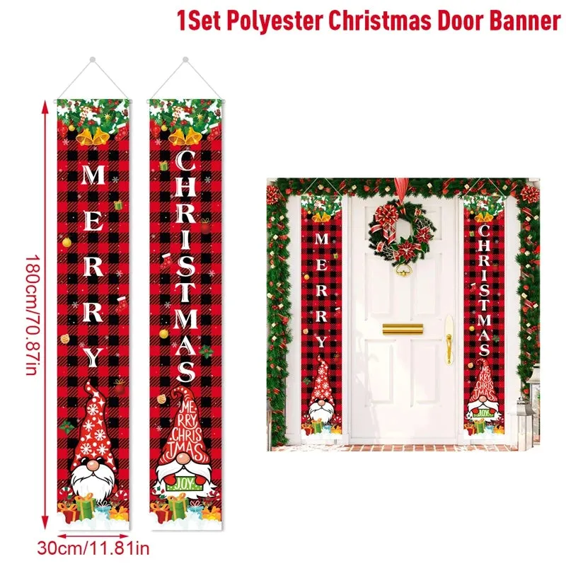 Christmas and New Year Door Banner Decoration
