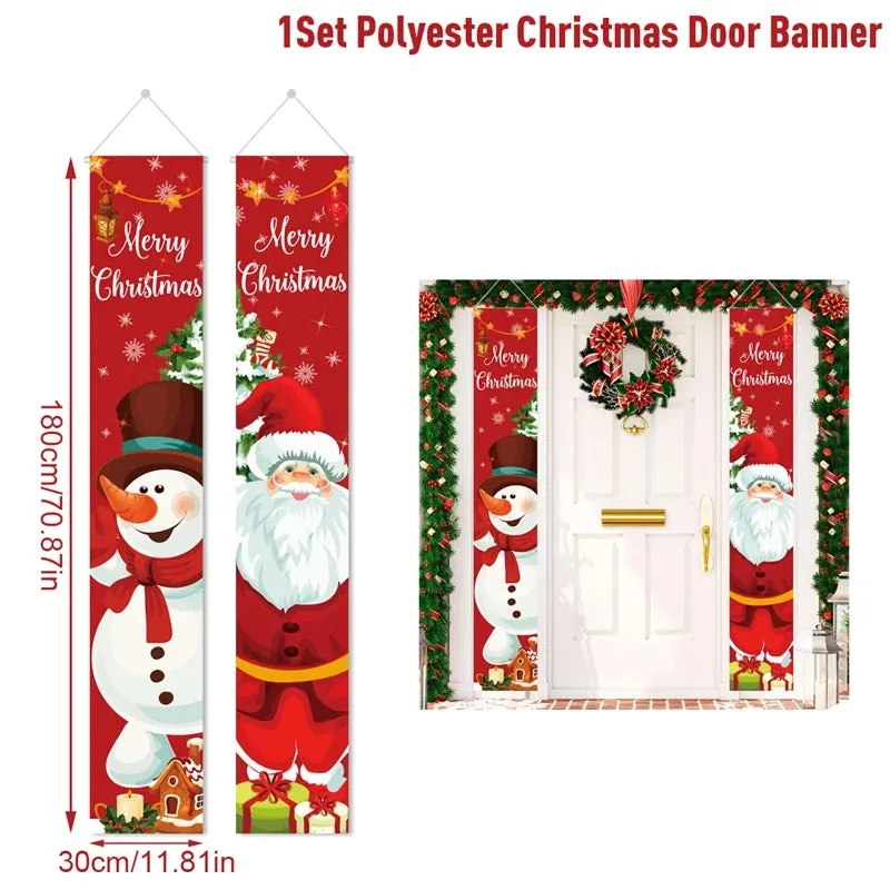 Christmas and New Year Door Banner Decoration
