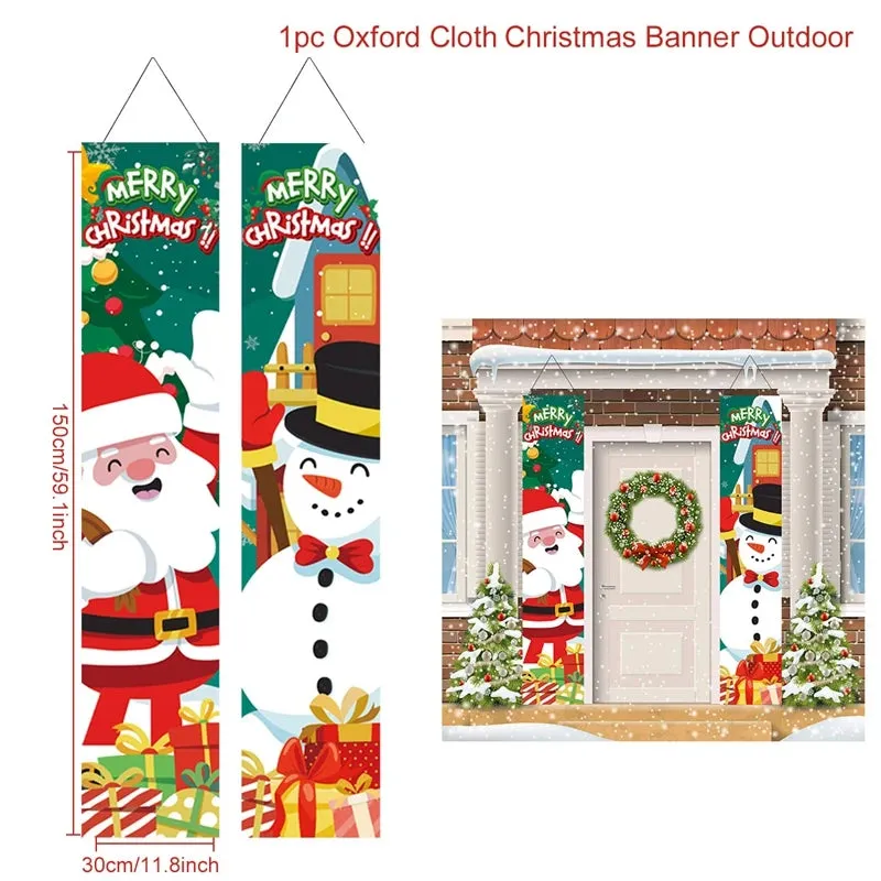Christmas and New Year Door Banner Decoration