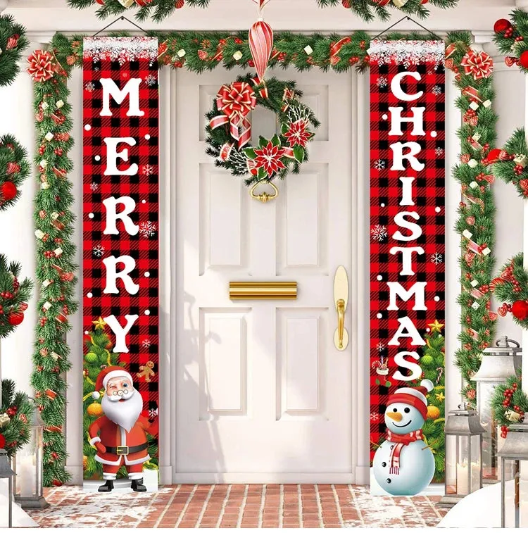 Christmas and New Year Door Banner Decoration