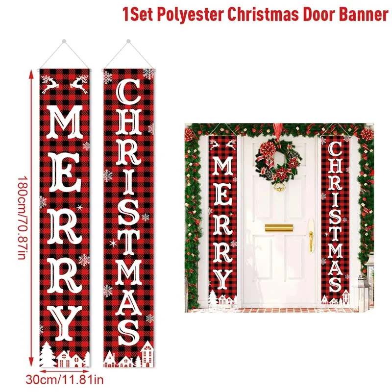 Christmas and New Year Door Banner Decoration