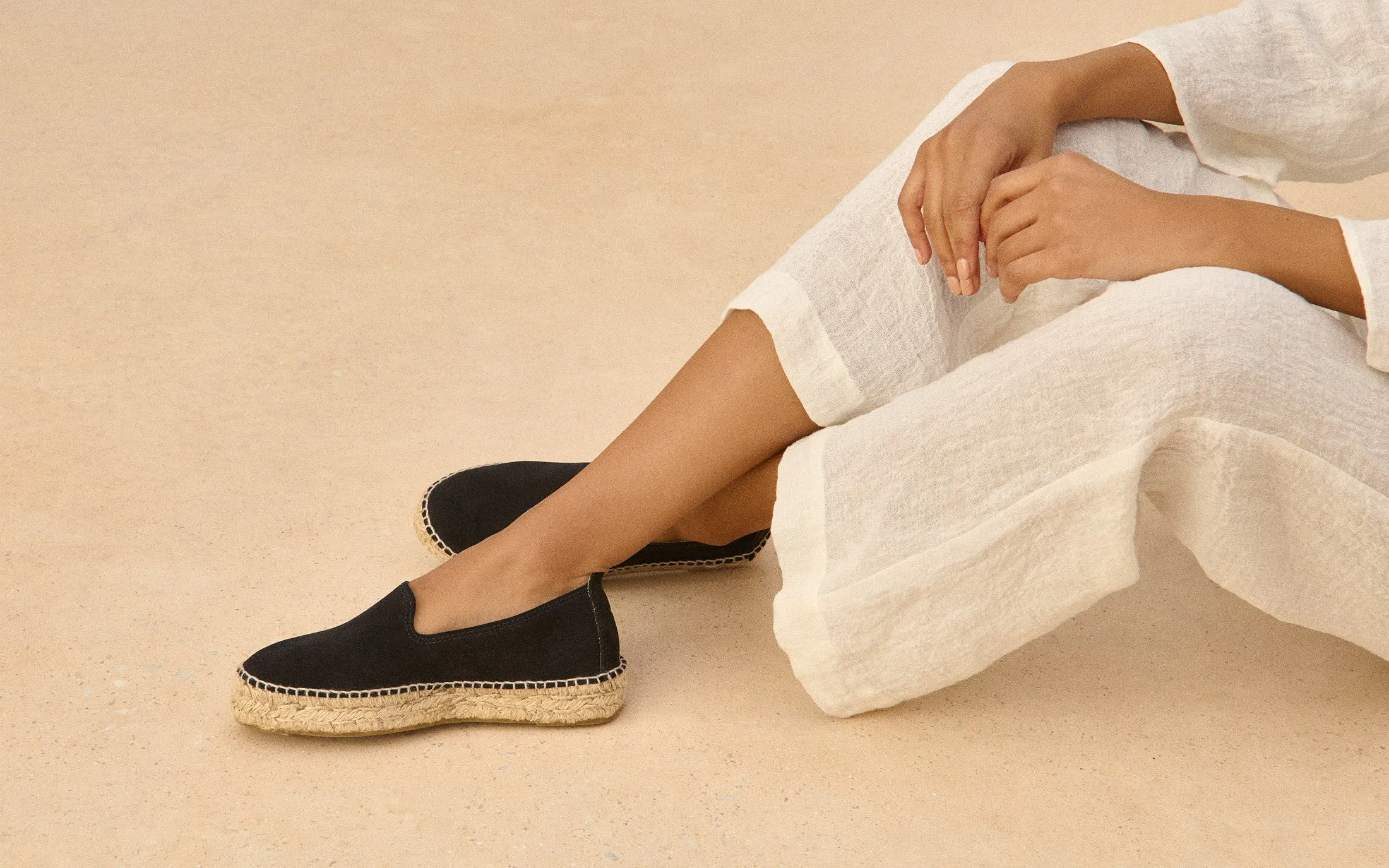 Suede Double Sole Espadrilles - K10D0 - Hamptons Black